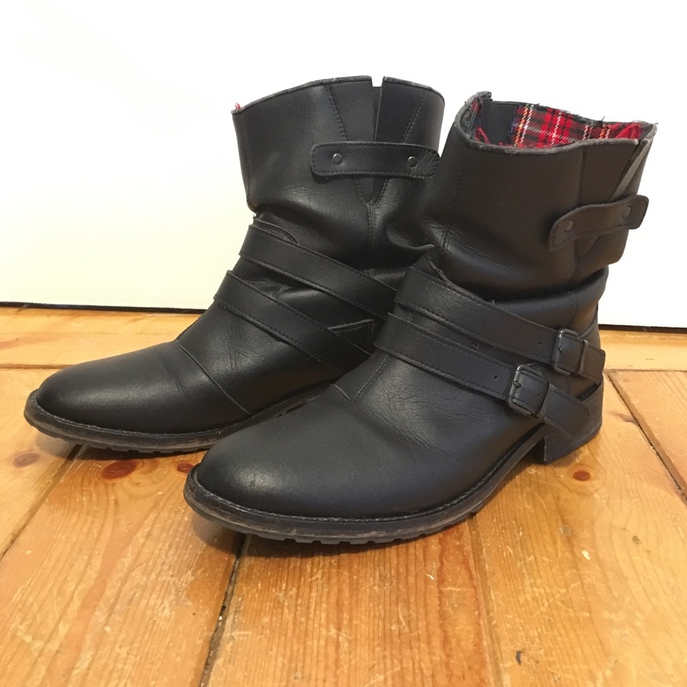 Vegan Leather Men’s Motorcycle Boots
